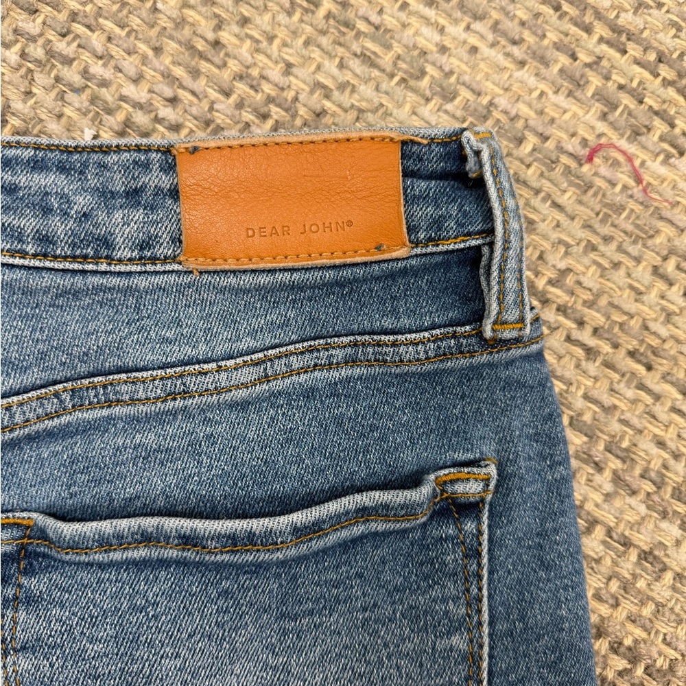 Dear John Gigi Denim Shorts 26 Distressed Frayed Hem Mid Rise Stretch Jean Short - Picture 2 of 7